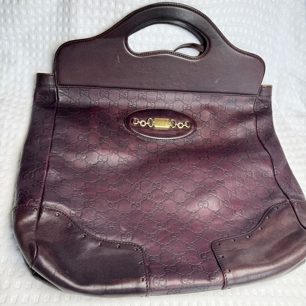 Gucci Guccissima Punch Leather Tote Handbag